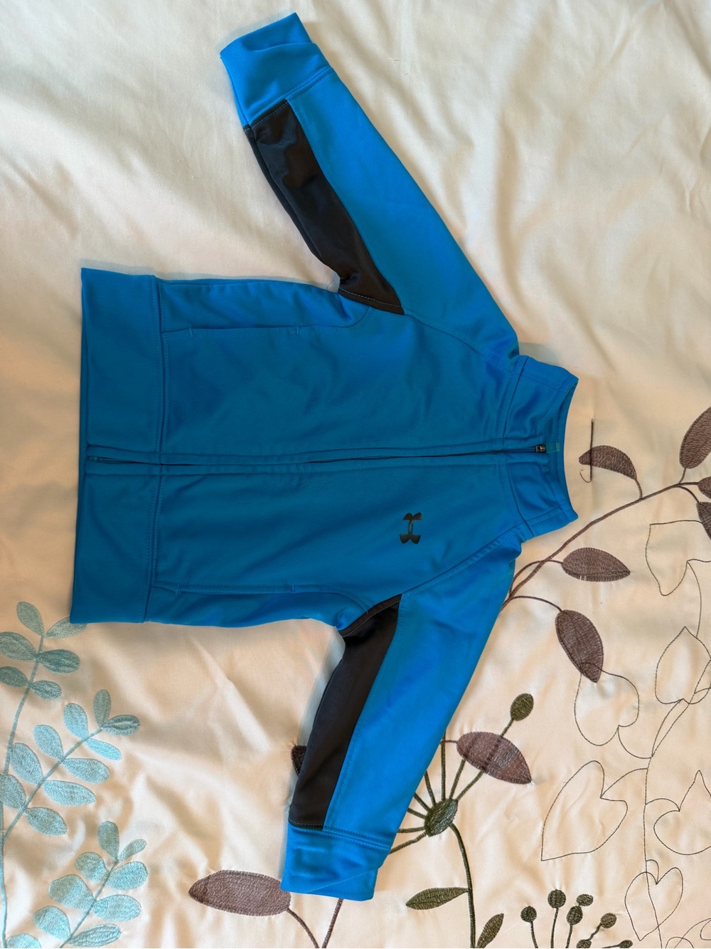 Under Armour Baby Boys Full Zip Track Jacket Blue Black Colorblock 12M